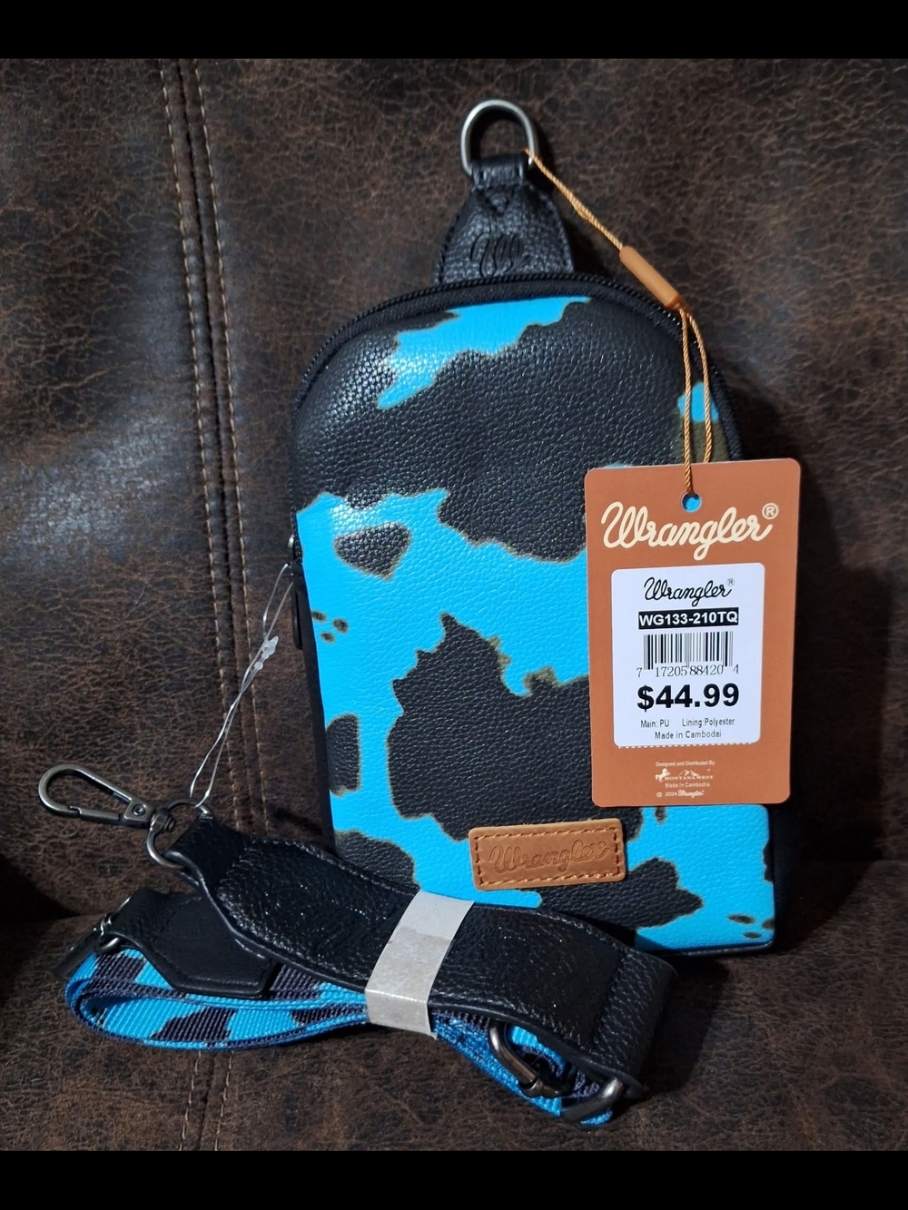 Wrangler Black & Bright Blue Crossbody Purse